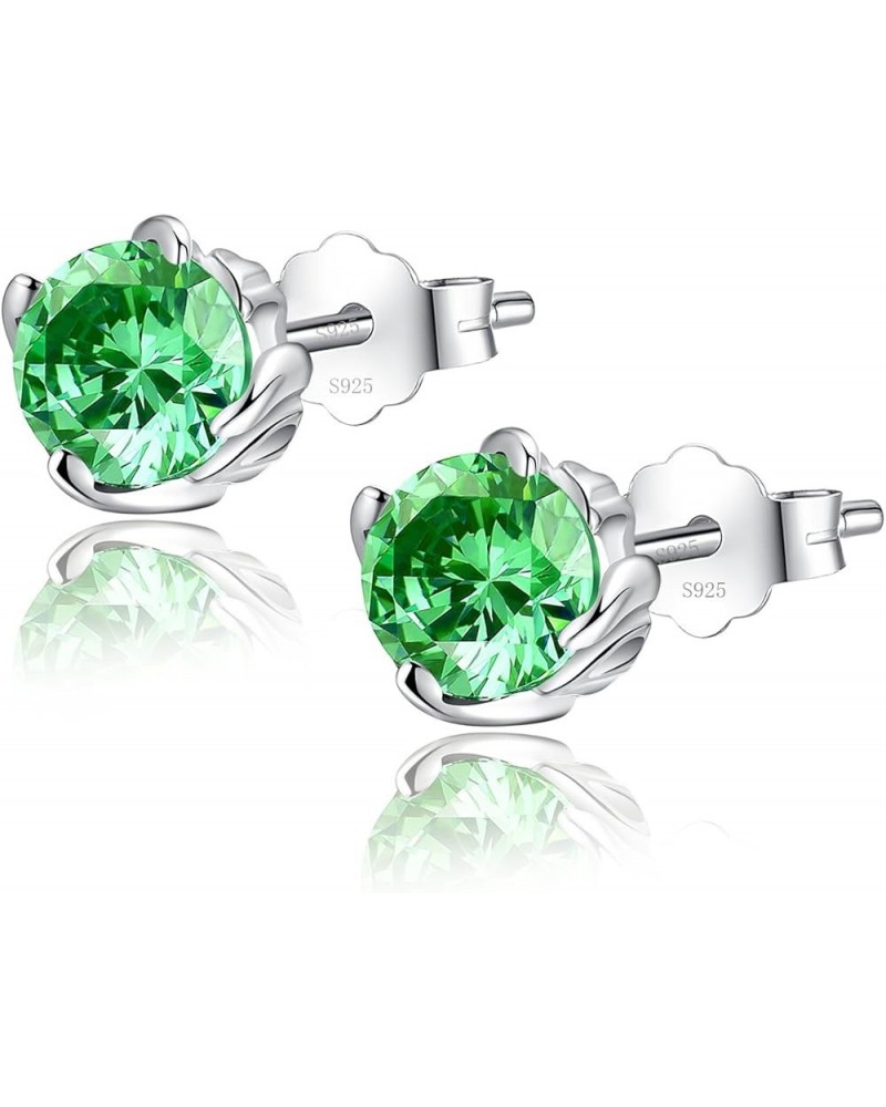 Sterling Silver Simulated Birthstone Gemstone Earrings Studs Cubic Zirconia Women, Gift for Women… 05-May-Simulated Emerald $...