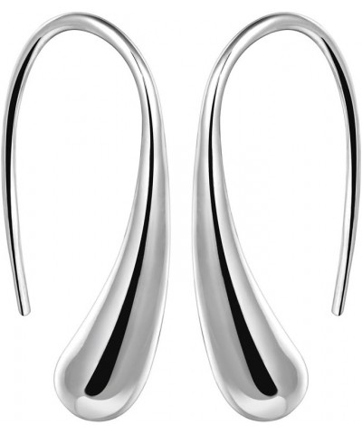 Women Fashion Teardrop Back Earrings,Small Sterling Sliver Plated Classic Dangle Hoop Earring Thread Drop Earrings Silver $6....