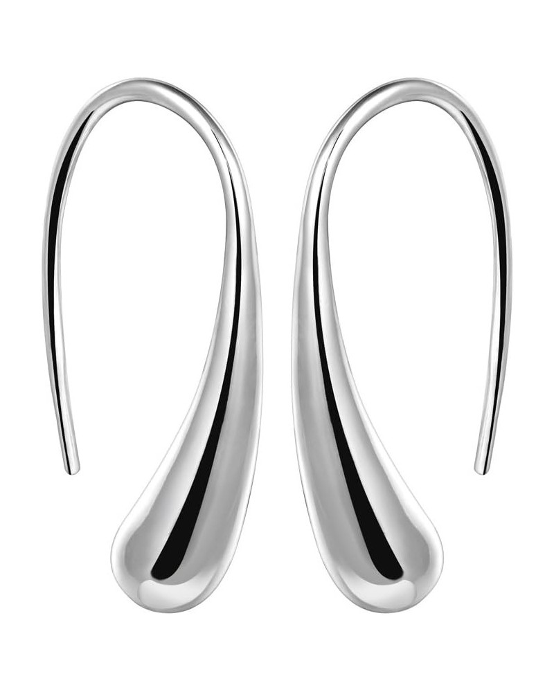 Women Fashion Teardrop Back Earrings,Small Sterling Sliver Plated Classic Dangle Hoop Earring Thread Drop Earrings Silver $6....