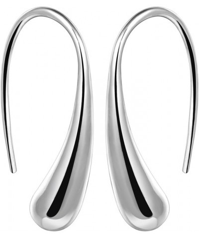 Women Fashion Teardrop Back Earrings,Small Sterling Sliver Plated Classic Dangle Hoop Earring Thread Drop Earrings Silver $6....