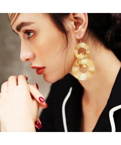 Hoop Earrings for Women, Vintage Multi Layers Alloy Large Circle Ear Drop Dangle Women Hook Earrings Fashion Vintage Circular...