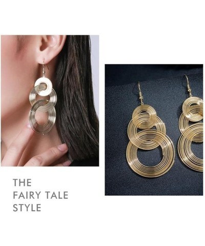 Hoop Earrings for Women, Vintage Multi Layers Alloy Large Circle Ear Drop Dangle Women Hook Earrings Fashion Vintage Circular...