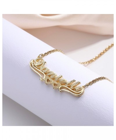 Double Plated Name Necklace Personalized Name Plate Necklaces Two Tone Gold and Silver Name Necklace for Women Heart Made Let...