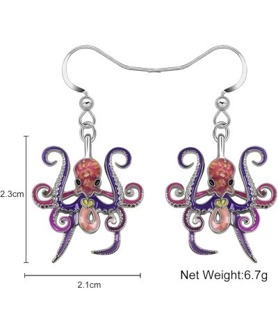 Cute Enamel Alloy Ocean Animal Creative Seahorse Shark Whale Jellyfish Octopus Dolphin Dangle Earrings for Women Girls Fashio...