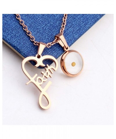 Mustard Seed Faith Love Heart Pendant Necklace Religious Jewelry Gift faith heart necklace RG $8.54 Pendants