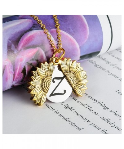 Sunshine engraved necklace letter sunflower pendant necklace jewelry Mother's Day gift female girlfriend D $7.75 Necklaces