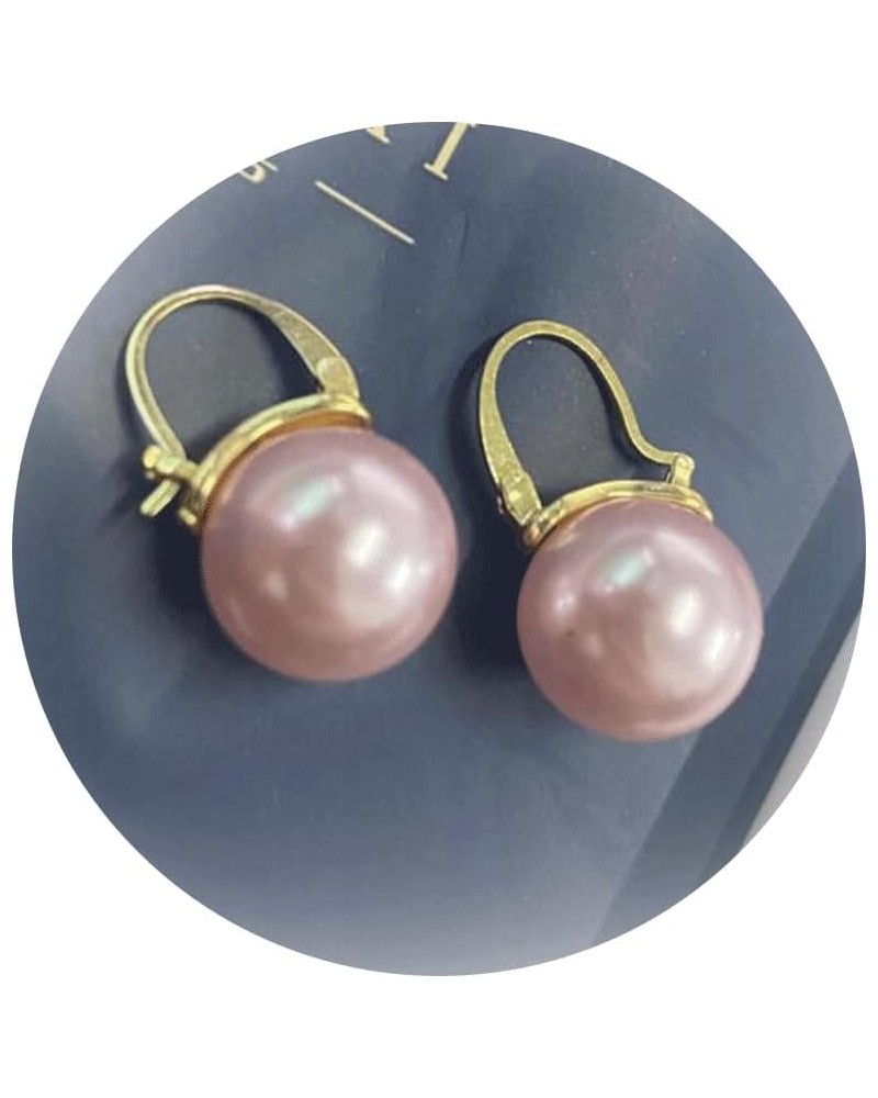 Pearl Earrings for Women Pearl Hoop Earrings Trendy Pink Pearl Earrings Dainty Cute Pearl Earrings Jewelry Gifts for Bridal P...