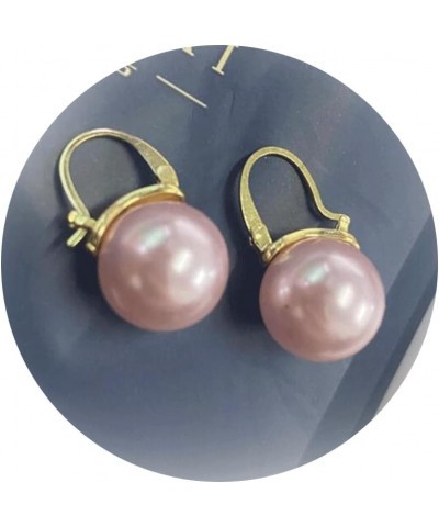 Pearl Earrings for Women Pearl Hoop Earrings Trendy Pink Pearl Earrings Dainty Cute Pearl Earrings Jewelry Gifts for Bridal P...