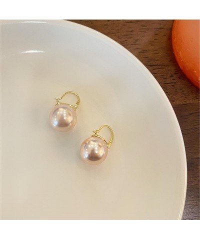 Pearl Earrings for Women Pearl Hoop Earrings Trendy Pink Pearl Earrings Dainty Cute Pearl Earrings Jewelry Gifts for Bridal P...