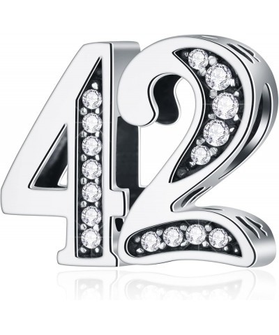 5,10 to 50 52 55 56 60 65 70 75 80 Birthday Charms fits European Anniversary Bracelets, 925 Sterling Silver Number Charms wit...