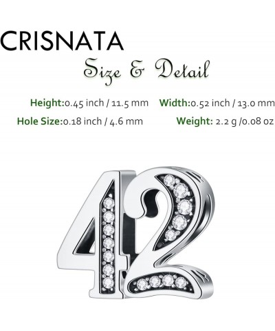 5,10 to 50 52 55 56 60 65 70 75 80 Birthday Charms fits European Anniversary Bracelets, 925 Sterling Silver Number Charms wit...