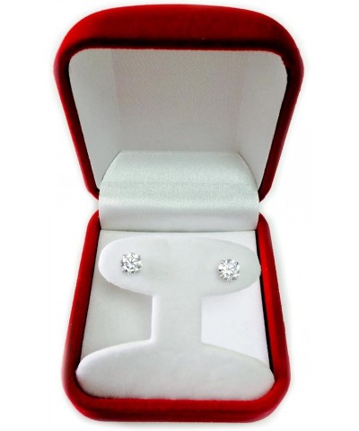 14k White Gold Round Cut White Cubic Zirconia Stud Earrings 5 mm $44.88 Earrings