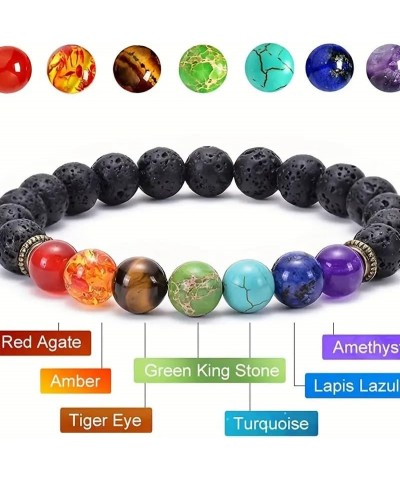 Pulsera Arus 7 Chakras Original,Healing Stone Bracelet Chakra Bracelets for Women 7 Chakra Bracelet with Real Stones Yoga Bal...