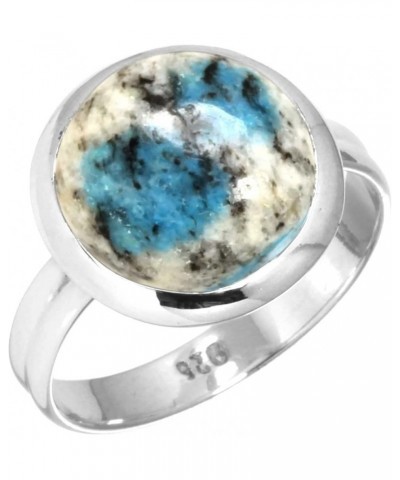 925 Sterling Silver Handmade Ring for Women 12 MM Round Gemstone Statement Jewelry for Gift (99047_R) K2 Jasper $19.16 Rings