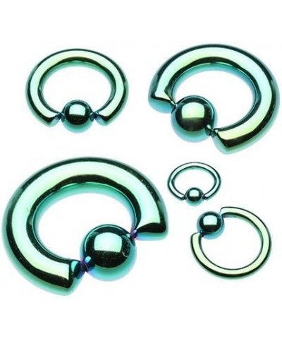 Basic Steel Captive Bead Ring 316L Surgical Steel (Sold Individually) 6g 12mm (7mm Ball) Green $8.95 Body Jewelry