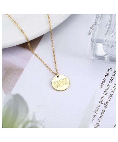 Angel Number Necklace 14K Gold Plated Disc Necklace for Women 000 111 222 333 444 555 666 777 888 999 Necklace Numerology Jew...