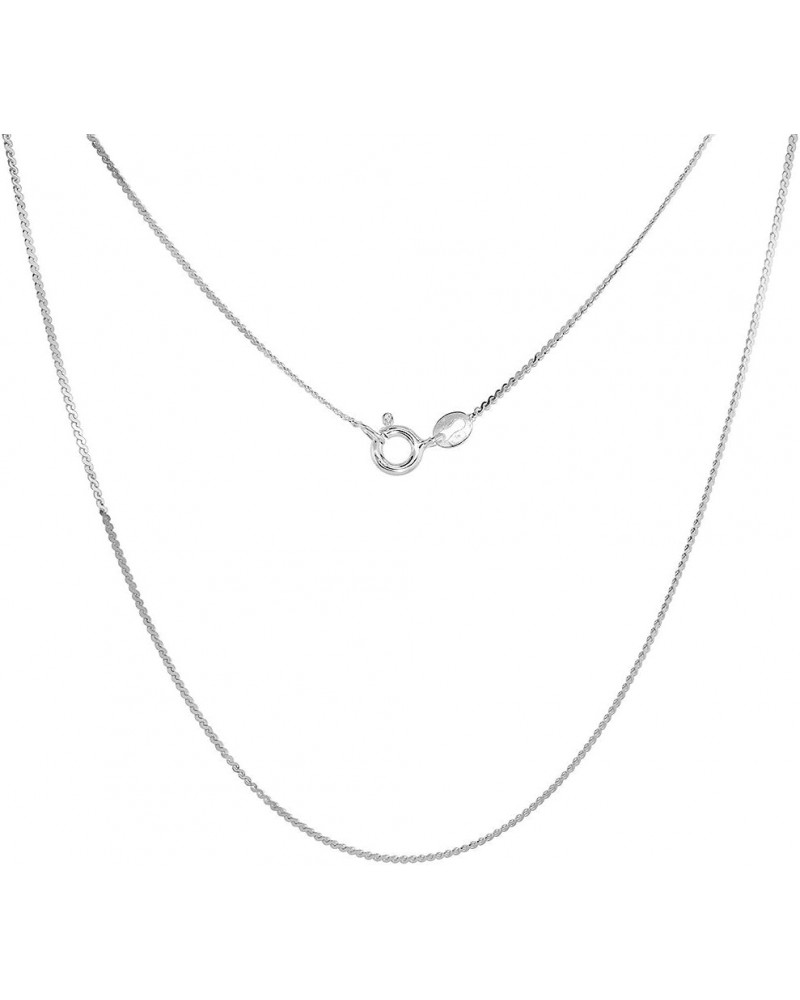 Sterling Silver Thin Serpentine Necklace Chain 1mm Nickel Free Italy 16 inch $14.70 Necklaces