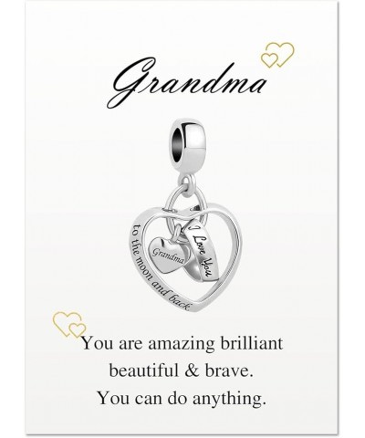 I Love You to the Moon and Back Dangle Heart Birthday Charms Compatible with Pandora Charm Bracelets Necklace for Mom Daughte...