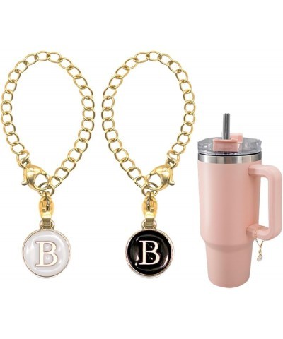 2 Pcs Letter Charm Accessories for Stanley Tumbler Cup, ID Initial Letter Charm Personalized Chain, Water Bottle Charms for H...