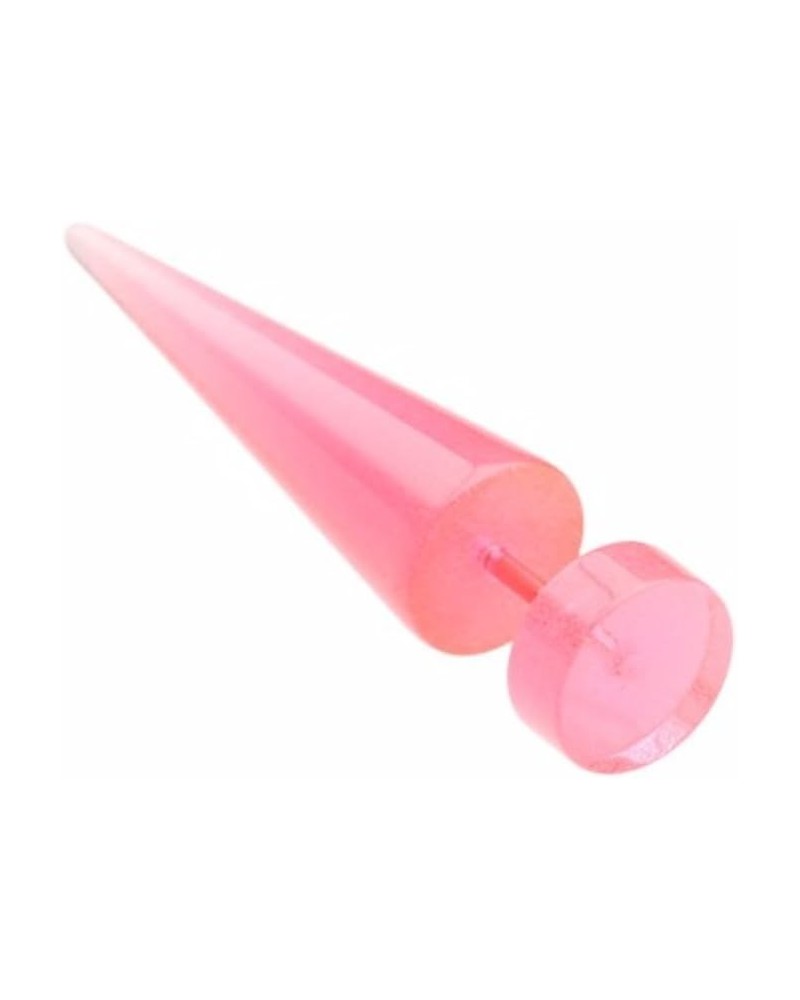 Glow in The Dark UV Acrylic Fake Taper Size: 18GA, Length: 6mm, Ball Size: 8mm, Pink $10.02 Body Jewelry