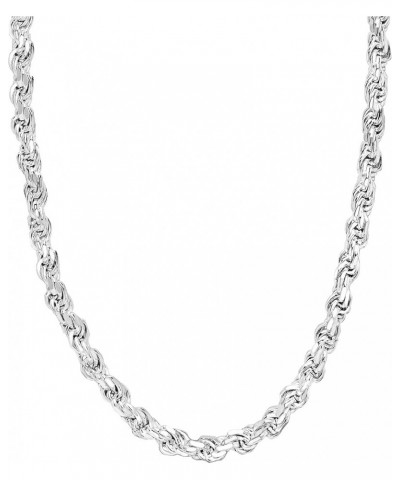 Sterling Silver 3.5mm - 5.5mm Rope Chain Necklace or Bracelet, 7.5" - 28 4mm - 28 Inches $12.22 Necklaces