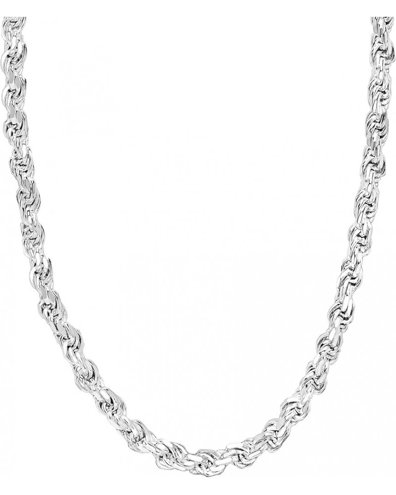 Sterling Silver 3.5mm - 5.5mm Rope Chain Necklace or Bracelet, 7.5" - 28 4mm - 28 Inches $12.22 Necklaces