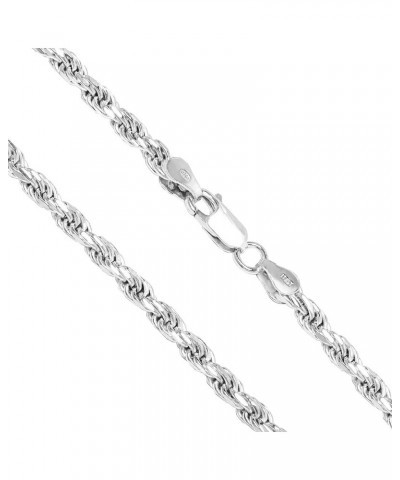 Sterling Silver 3.5mm - 5.5mm Rope Chain Necklace or Bracelet, 7.5" - 28 4mm - 28 Inches $12.22 Necklaces