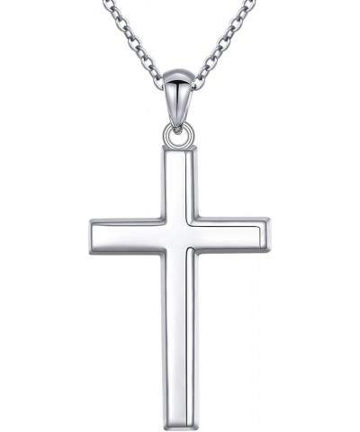 S925 Sterling Silver Cross Pendant Necklace for Women Men Note Music Dog Panda Pentacle Jewelry Gift Cross $13.64 Necklaces