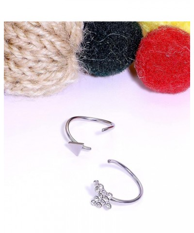 20G Nose Rings Hoop Surgical Stainless Steel L-Shaped hypoallergenic nose ring indian Nose Rings Studs Screw Clear CZ diamond...