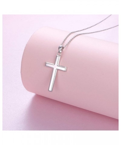 S925 Sterling Silver Cross Pendant Necklace for Women Men Note Music Dog Panda Pentacle Jewelry Gift Cross $13.64 Necklaces