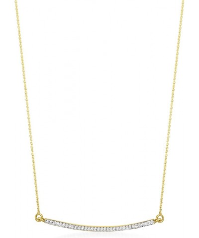 by Ross-Simons 0.10 ct. t.w. Diamond Curved Bar Necklace in 14kt Yellow Gold 18.0 Inches $162.00 Necklaces