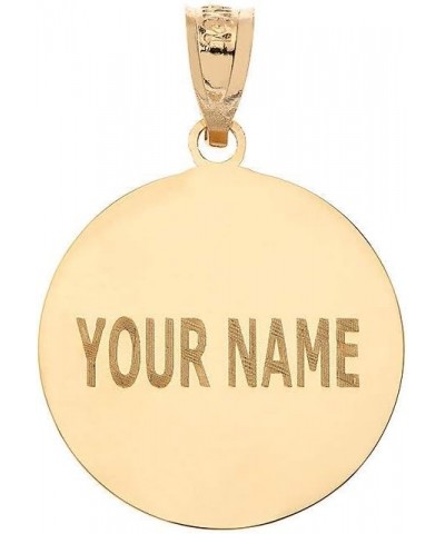 Sports Charm Solid 10k Yellow Gold Customized Soccer Ball Pendant with Your Name and Number $79.99 Pendants