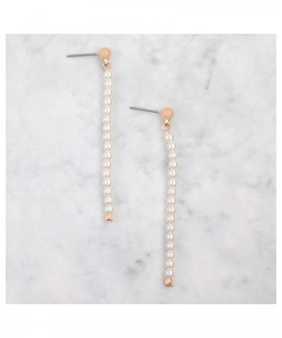 Simulated Pearl Earrings - Oversized Round Bead Studs, Hoop Dangle, Oval Statement Drops Pearl Drop Bar - 2.25" Cream $9.17 E...