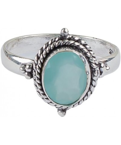 Natural Aqua Chalcedony Gemstone 925 Sterling Silver Gemstone Jewelry Precious Designer Ring Birthday Gift For Her Women Hand...