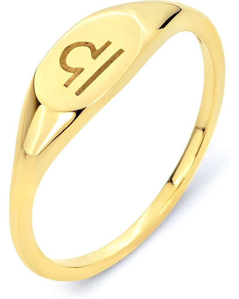 10k Real Solid Gold Zodiac Sign Stack Ring, Available in all Zodiacs Engraved Birthday Jewelry Libra $34.31 Rings