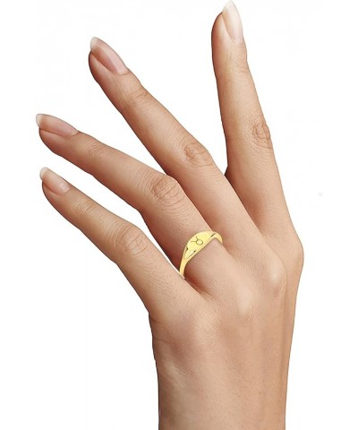 10k Real Solid Gold Zodiac Sign Stack Ring, Available in all Zodiacs Engraved Birthday Jewelry Libra $34.31 Rings