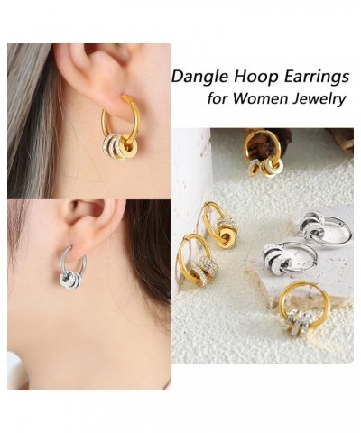 14K Gold Hoop Earrings for Women, Hypoallergenic Dangle Hoop Earrings Chunky Hoop Earrings Small Cubic Zirconia Huggie Earrin...