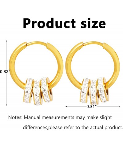 14K Gold Hoop Earrings for Women, Hypoallergenic Dangle Hoop Earrings Chunky Hoop Earrings Small Cubic Zirconia Huggie Earrin...