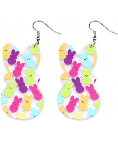 Easter Earrings Acrylic Glitter Bunny Rabbit Drop Dangle Earrings for Women Cute Easter Holiday Gifts C $5.48 Earrings