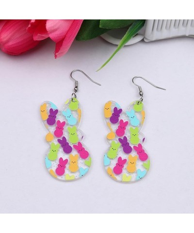 Easter Earrings Acrylic Glitter Bunny Rabbit Drop Dangle Earrings for Women Cute Easter Holiday Gifts C $5.48 Earrings