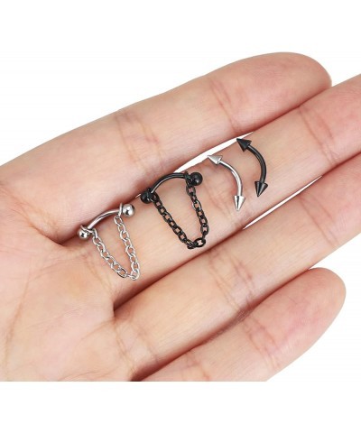 4pcs-18pcs 16G Stainless Steel Rook Curved Barbell Eyebrow Rings Anti Tragus Forward Helix Belly Piercing Rings 4pcs $8.09 Bo...