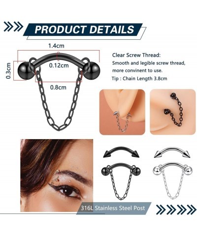 4pcs-18pcs 16G Stainless Steel Rook Curved Barbell Eyebrow Rings Anti Tragus Forward Helix Belly Piercing Rings 4pcs $8.09 Bo...