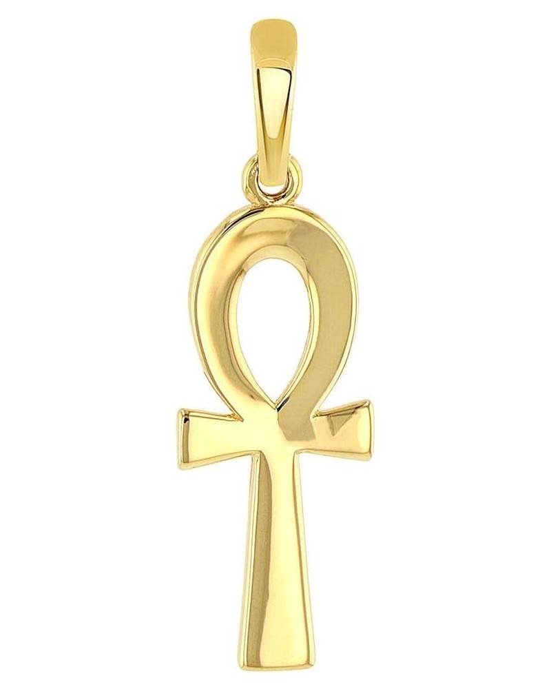 Solid 14k Yellow Gold Polished Egyptian Ankh Cross Charm Pendant $39.10 Pendants