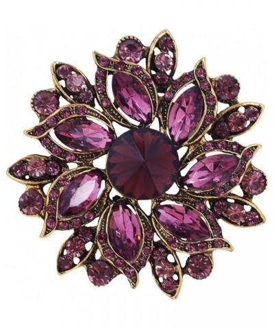 Vintage Women's Austrian Crystal Elegant Flower Brooch Wedding Broach Pin purple-smaller $8.84 Brooches & Pins