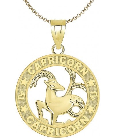 14k Yellow Gold Zodiac Sun Sign Symbol Pendant With Chain 16.0 Inches Capricorn $117.59 Necklaces