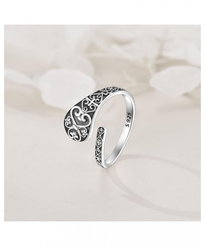 Spoon Ring Sterling Silver Cross Ring Vintage Thumb Rings Adjustable Ring Jewelry Gifts for Women Men Cross Spoon Ring $18.23...