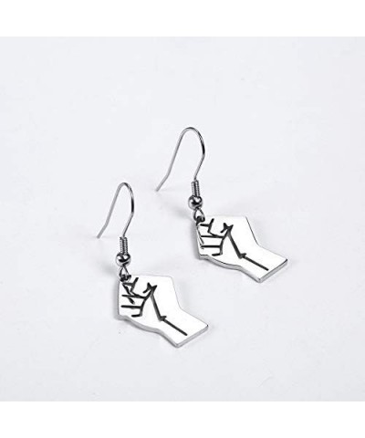 Fashion Clenched Fist Earrings Personality Symbolizes Unity and Support Dangle Earrings Jewelry silver $11.26 Earrings