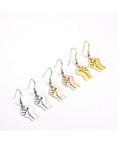 Fashion Clenched Fist Earrings Personality Symbolizes Unity and Support Dangle Earrings Jewelry silver $11.26 Earrings