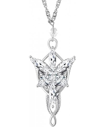 The Lord of the Rings Lady Arwen Evenstar Inspired Collectible Plated Pendant with 20-Inch Chain Necklace Silver $7.22 Necklaces