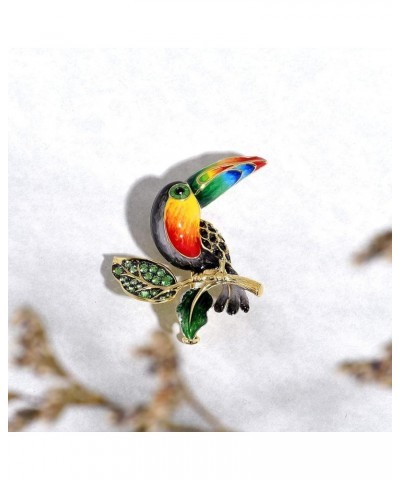 925 Sterling Silver Enamel Pin Brooch for Women Toucan $26.51 Brooches & Pins